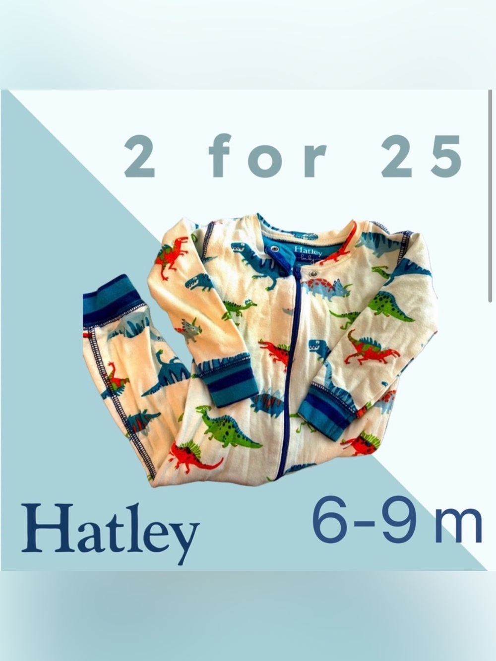 🌙 2/25$ 🇨🇦👍GUC HATLEY |6m| Unisex Baby PJ Sleeper Footless Dino 🦕 🌳